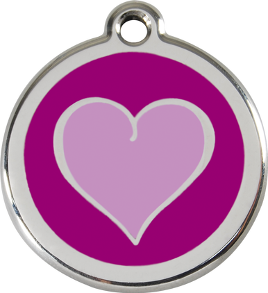 Red Dingo Enamel Tag Heart 2 **Choice of Colours** - Custom Dog Collars