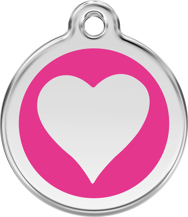 Red Dingo Enamel Tag Heart **Choice of Colours** - Custom Dog Collars