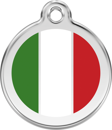 Red Dingo Enamel Tag Italian Flag White
