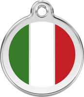 Red Dingo Enamel Tag Italian Flag White