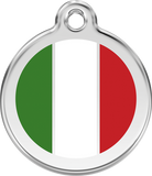 Red Dingo Enamel Tag Italian Flag White