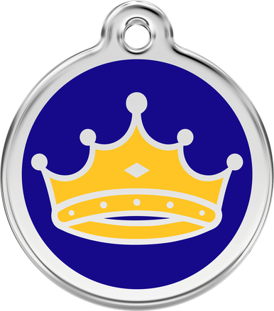 Red Dingo Enamel Tag King Dark Blue