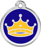 Red Dingo Enamel Tag King Dark Blue