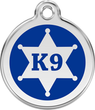 Red Dingo Enamel Tag Sheriff Dark Blue