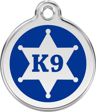 Red Dingo Enamel Tag Sheriff Dark Blue