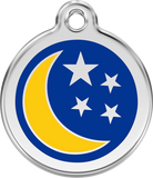 Red Dingo Enamel Tag Moon & Stars Dark Blue