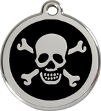 Red Dingo Enamel Tag Skull & Cross Bones **Choice of Colours**
