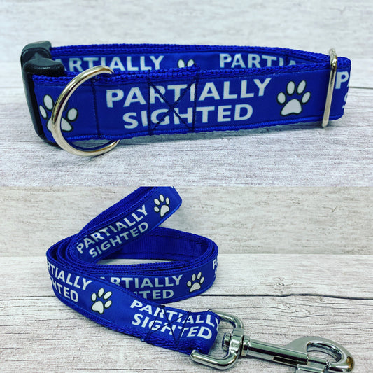 Partially Sighted Blind Dog Collar - Any Colour - Custom Dog Collars