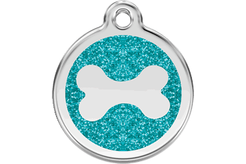 Red Dingo Glitter Enamel Tag Bone