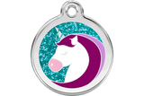 Red Dingo Glitter Enamel Tag Unicorn Aqua