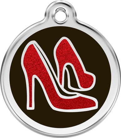 Red Dingo Glitter Enamel Tag Red Shoe