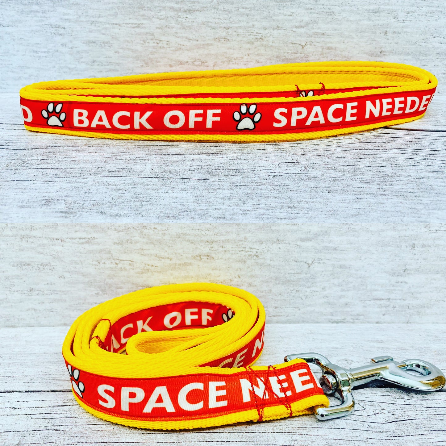 Back Off - Space Needed Dog Lead - Handmade in the UK | Dottie's Pet Boutique