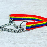 Colourful Rainbow Ribbon Dog Collar