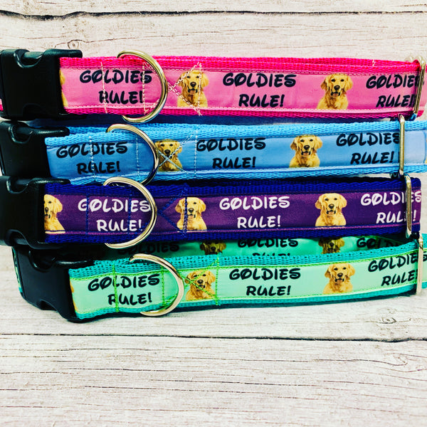 Goldies Rules Dog Collar **Golden Retriever Rules** - Custom Dog Collars