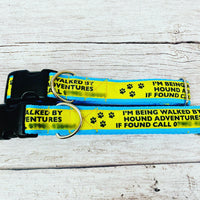 Dog Walker Personalised Collar - Call if found - Your company Colours Logo & Text - Custom Dog Collars