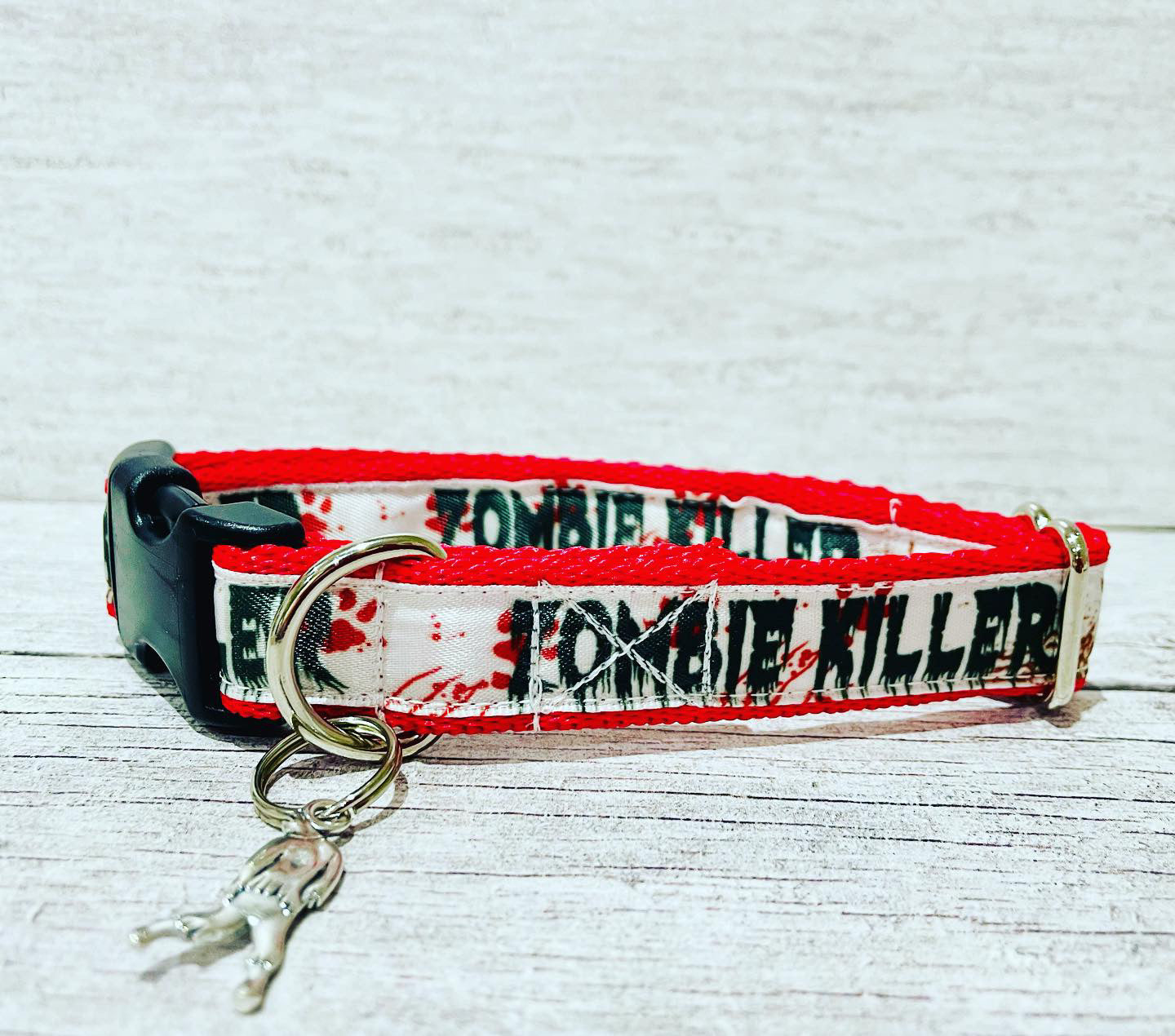 Zombie Killer Dog Collar - Handmade in the UK | Dottie's Pet Boutique