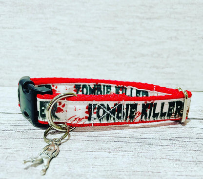 Zombie Killer Dog Collar - Handmade in the UK | Dottie's Pet Boutique