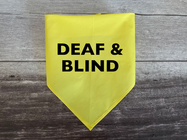 Deaf & Blind Dog Bandana - Tie on