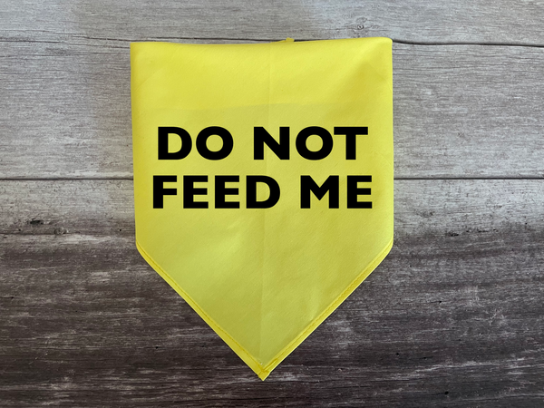 Do Not Feed Me Dog Bandana - Tie on
