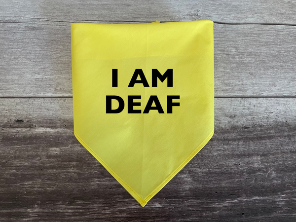 I am Deaf Dog Bandana - Tie on