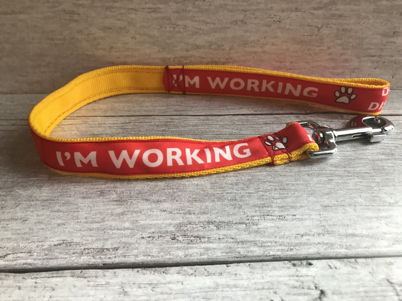 I'm Working Do Not Distract Dog Ribbon Lead/Leash - Custom Dog Collars