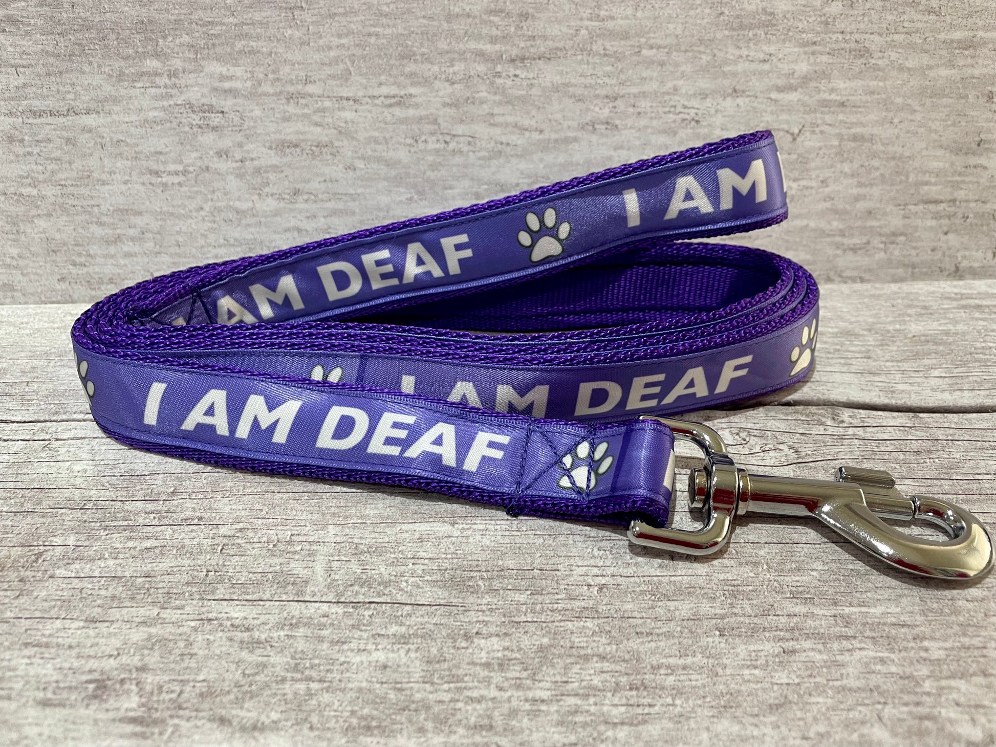 I am Deaf Lead with Paw Print Alert - View 3 | Dottie's Pet Boutique