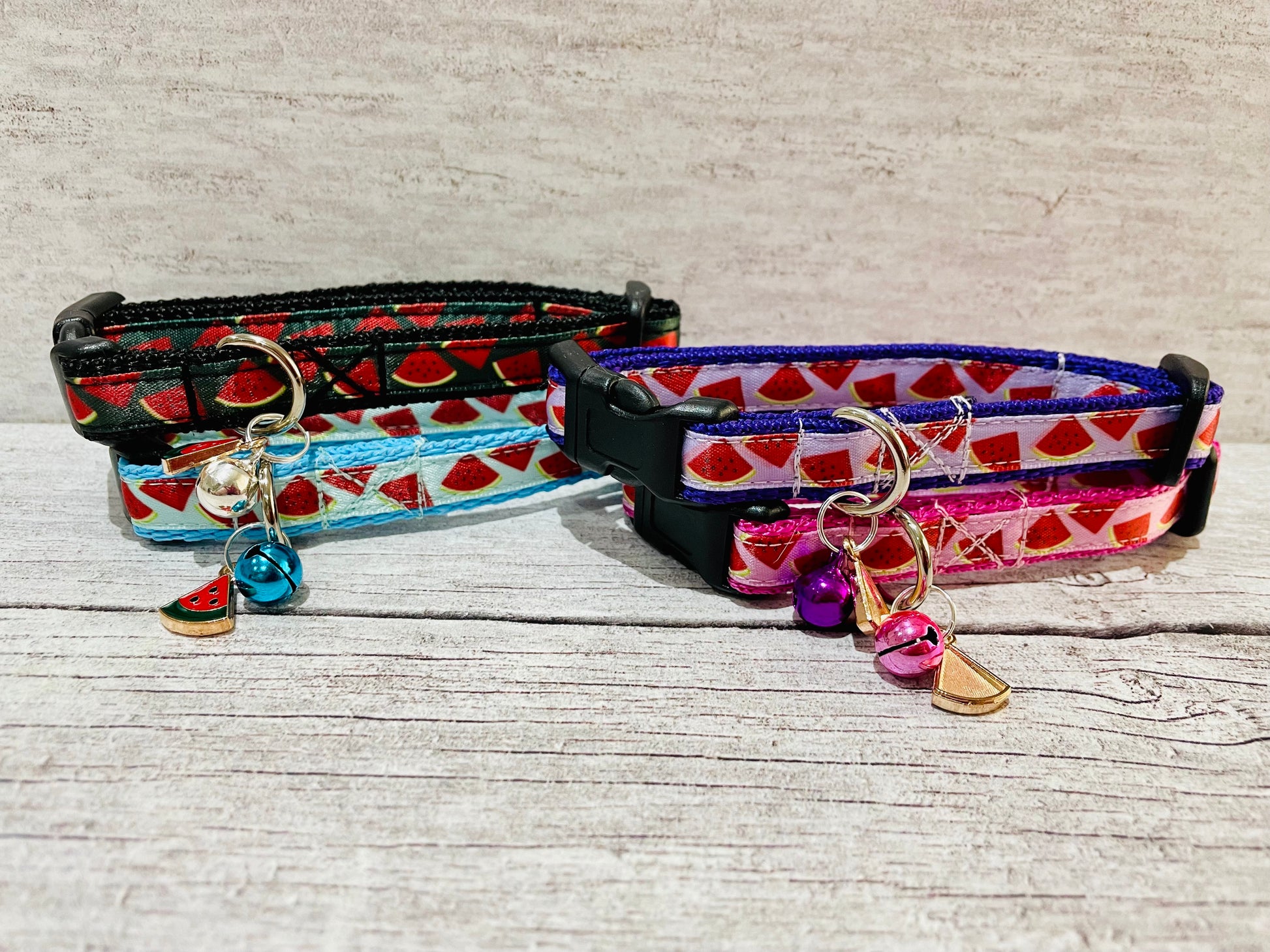 Watermelon Inspired Cat Collar - Handmade in the UK | Dottie's Pet Boutique