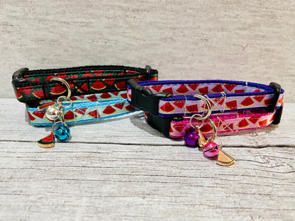Watermelon Inspired Cat Collar - Handmade in the UK | Dottie's Pet Boutique