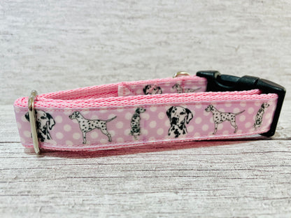 Pink Spotty Dalmatian Ribbon Collar - View 3 | Dottie's Pet Boutique