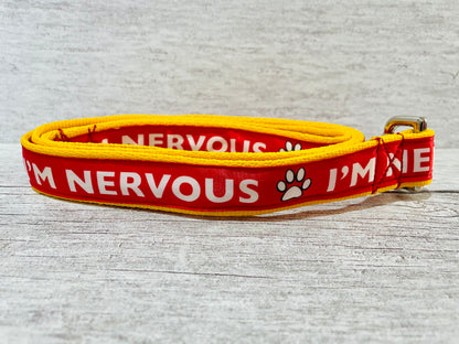 Red Ribbon Nervous Alert Dog Lead - View 7 | Dottie's Pet Boutique