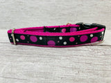 Black and Pink Spots Dots Inspired Dog Collar
