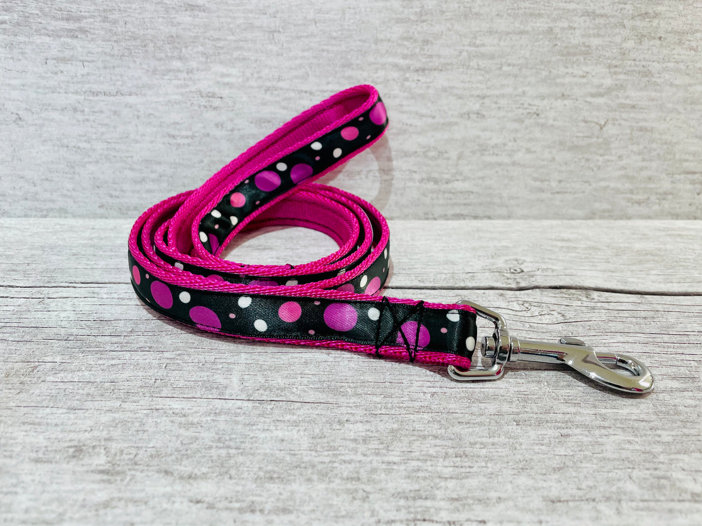 Black and Pink Spots Dots Inspired Dog Collar - View 4 | Dottie's Pet Boutique