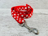 Red with white Spots Dots Dog Collar