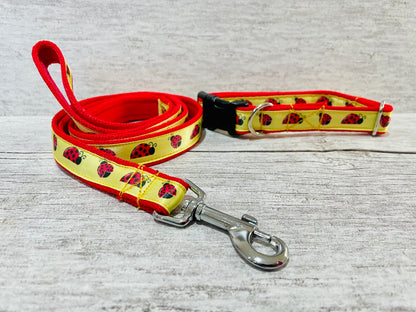 Personalised Ladybird Ladybug Ribbon Lead - View 3 | Dottie's Pet Boutique