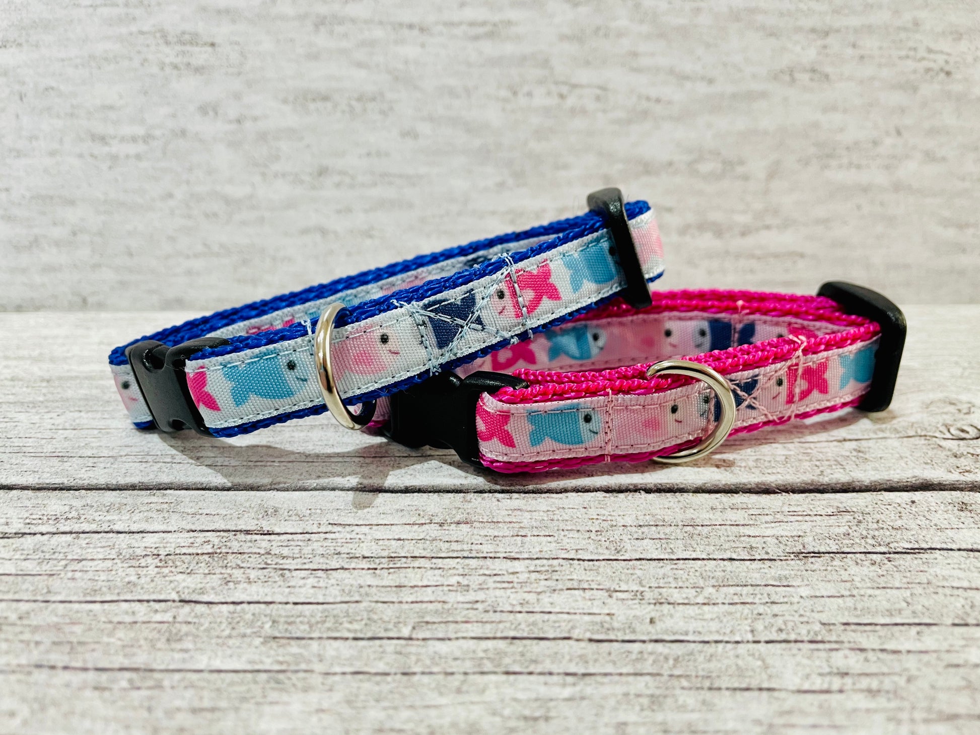 Pink Fish Inspired Cat Collar - View 2 | Dottie's Pet Boutique