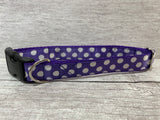 Purple with White Spots Dots Ribbon Lead