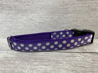 Purple with White Spots Dots Ribbon Lead