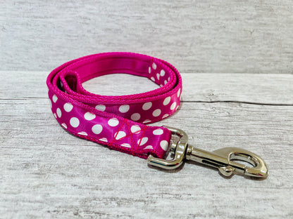 Hot Pink and White Spots Dots Dog Collar - View 4 | Dottie's Pet Boutique