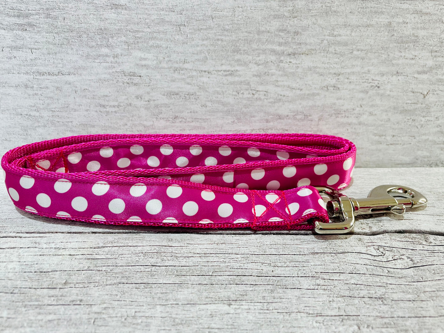 Hot Pink and White Spots Dots Dog Collar - View 5 | Dottie's Pet Boutique