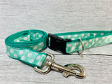 Green with White Spots Dots Ribbon Lead