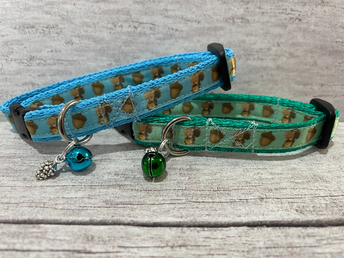 Squirrel Acorn Inspired Cat Collar - Handmade in the UK | Dottie's Pet Boutique