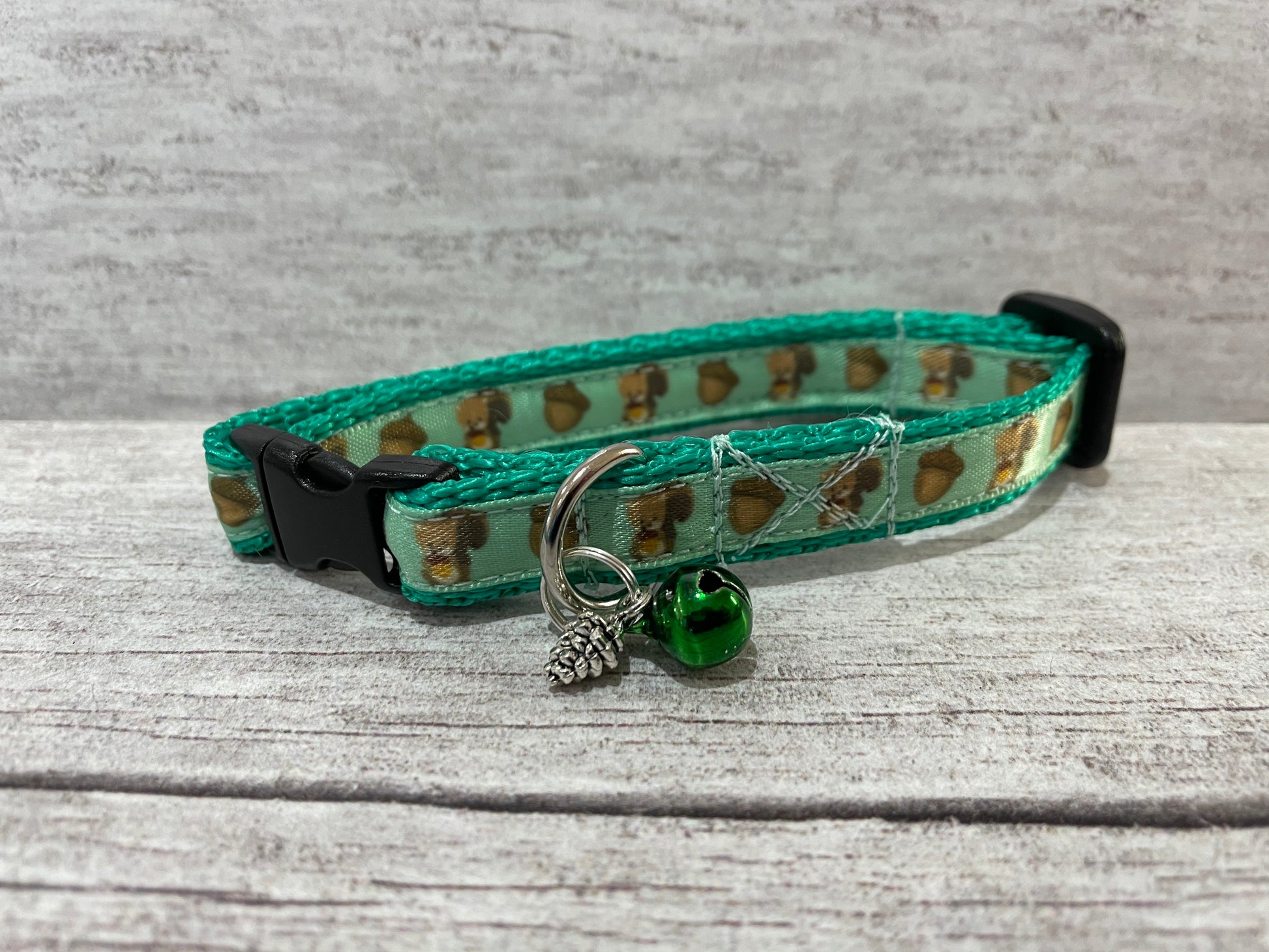 Squirrel Acorn Inspired Cat Collar - View 2 | Dottie's Pet Boutique