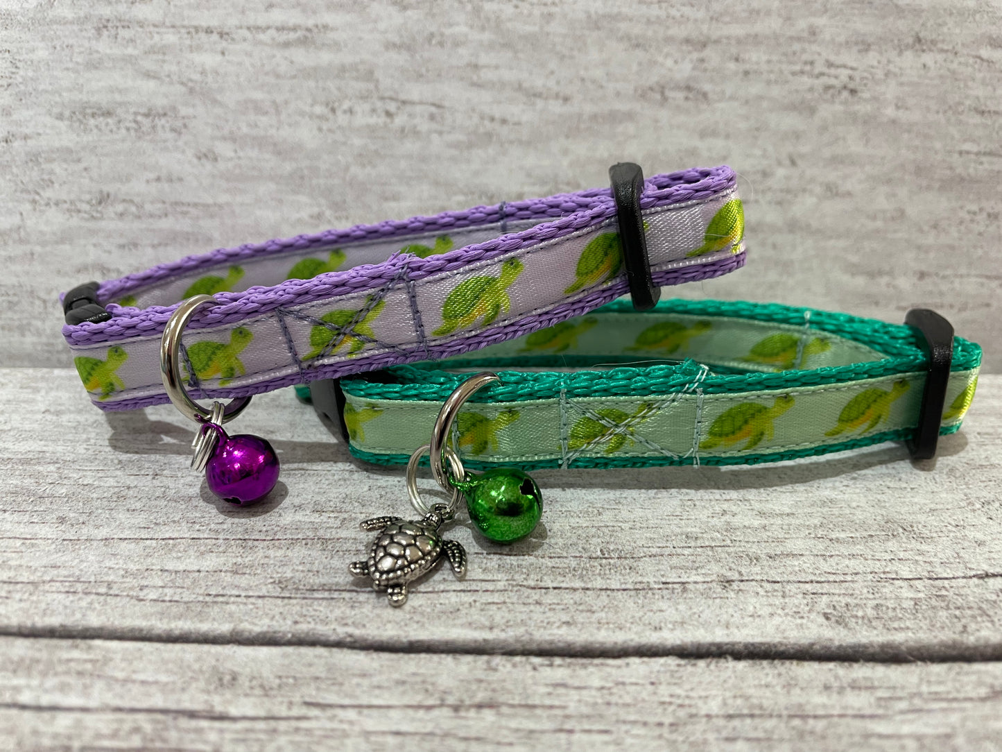 Turtle Inspired Cat Collar - Handmade in the UK | Dottie's Pet Boutique