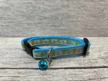 Pineapple Inspired Cat Collar - Handmade in the UK | Dottie's Pet Boutique