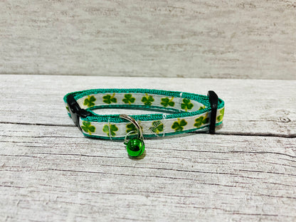 Shamrock Clover Puppy/Small Dog Collar - View 2 | Dottie's Pet Boutique
