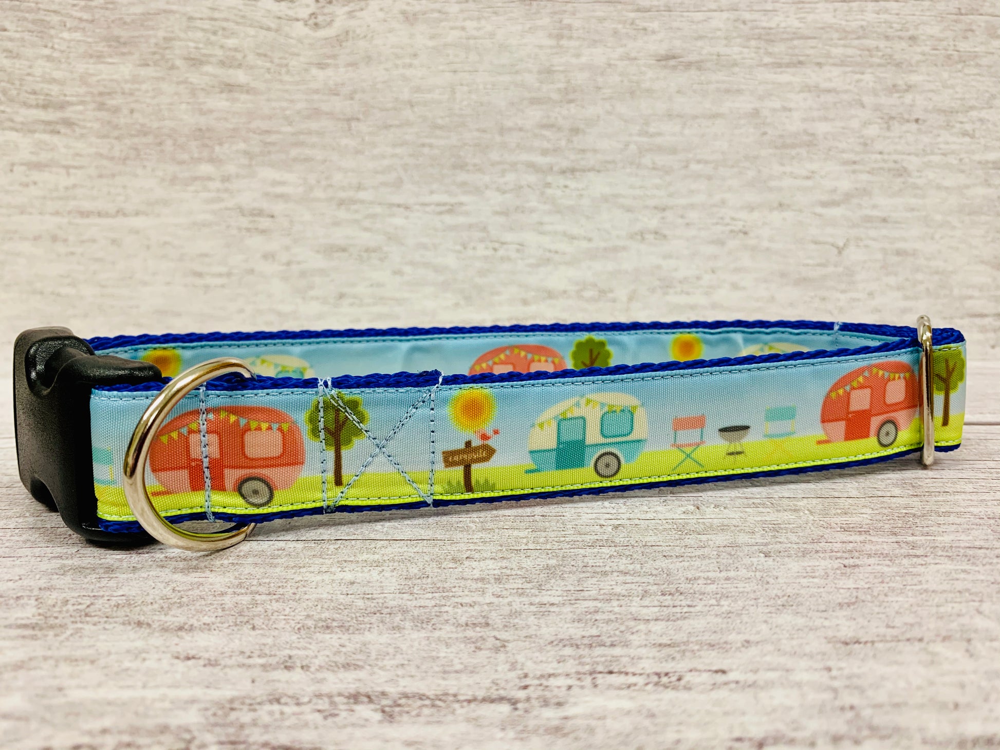Caravan Holiday Camping Dog Collar - View 3 | Dottie's Pet Boutique