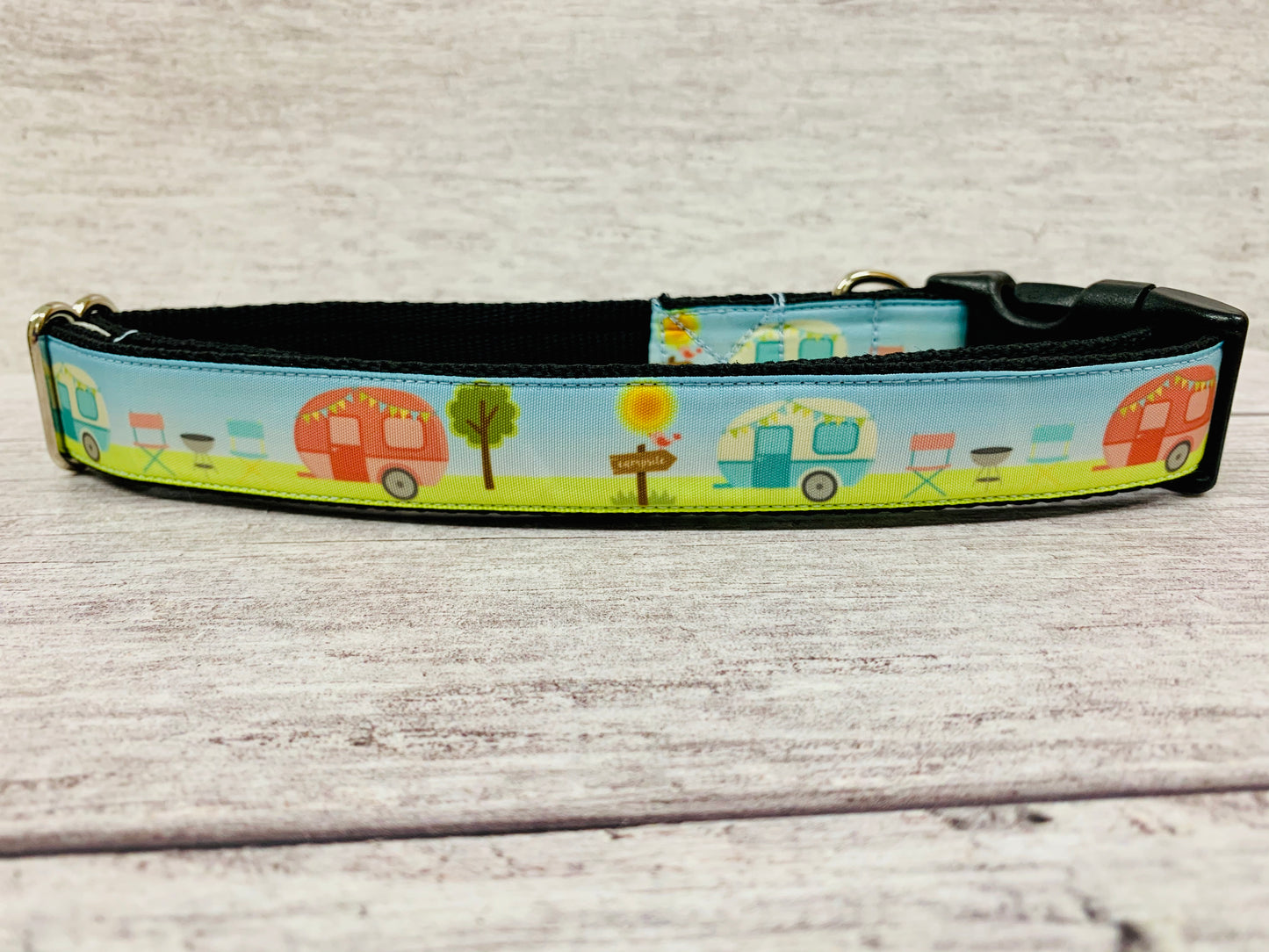 Caravan Holiday Camping Dog Collar - View 6 | Dottie's Pet Boutique