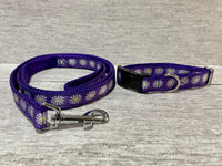 Purple Single Daisy Print Dog Collar