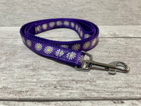 Purple Single Daisy Print Dog Collar