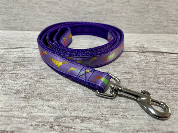 Purple Dachshund Jumper Ribbon Lead